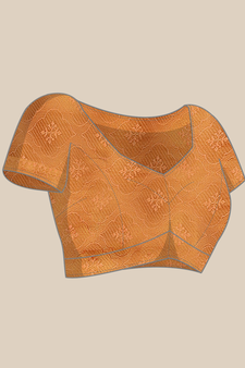 Pink plain banarasi cotton saree with blouse