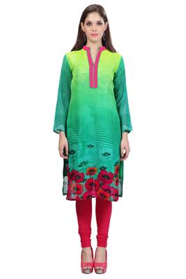 Aqua Georgette Printed Kurti 2
