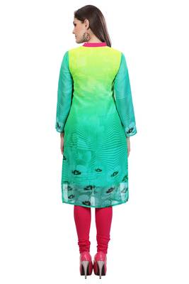 Aqua Georgette Printed Kurti 4