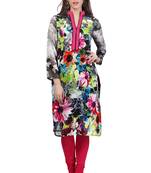 Grey Georgette Printed Full Sleeves Kurti