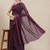 Purple plain silk saree with blouse