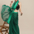 Green plain silk saree with blouse