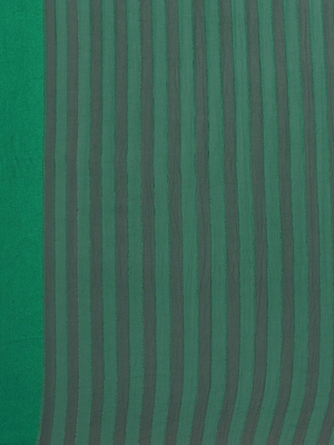 Green plain silk saree with blouse 4