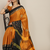 Orange embroidered cotton silk saree with blouse