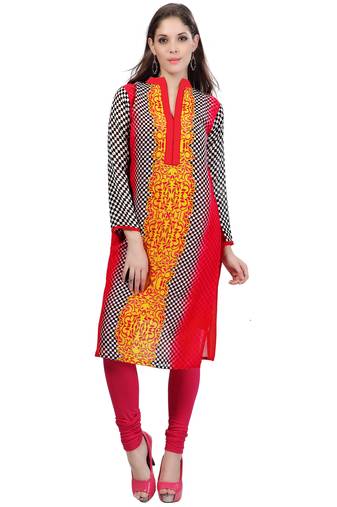 Multi Colour Georgette Printed Kurti