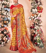 Ethnic Mysore Silk Saree In Yellow Colour For Festive Looks