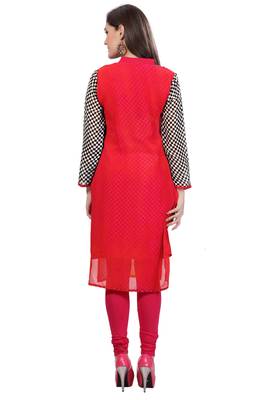 Multi Colour Georgette Printed Kurti 4