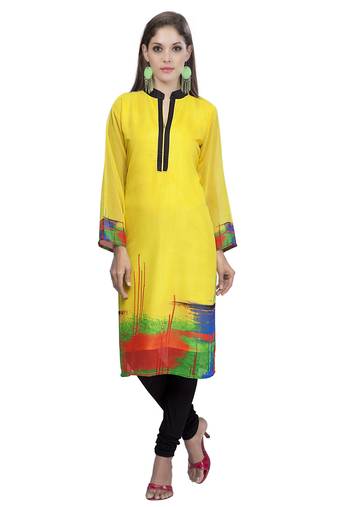 Yellow Georgette Kurti