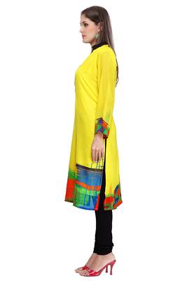 Yellow Georgette Kurti 3