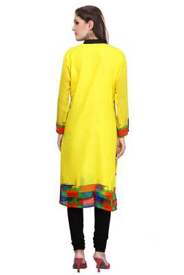 Yellow Georgette Kurti 4