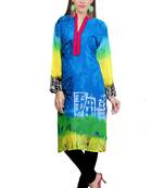 Blue Georgette Printed Kurti