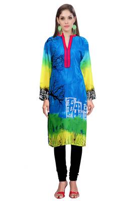 Blue Georgette Printed Kurti 2