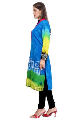 Blue Georgette Printed Kurti 3