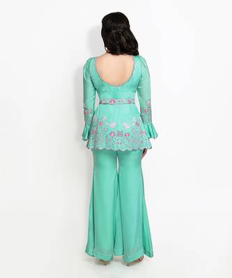 Green Humming Birds Sharara Set 4
