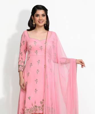 Pink Wildflowers Anarkali Set 4