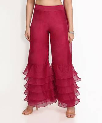 Wine Peony Offshoulder Sharara Set 5