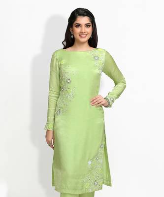 Green Daylily Kurta Set 4