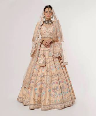 Peach Lovebirds Lehenga Set 1
