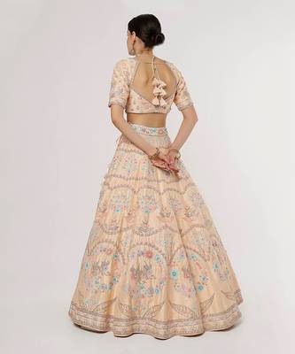 Peach Lovebirds Lehenga Set 2