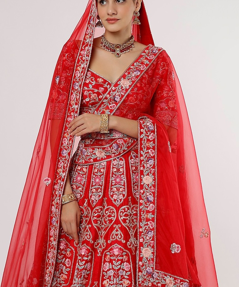 Peacock Green Multi Tier Lehenga Set