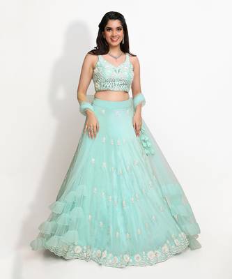 Blue Peacock Lehenga Set 1