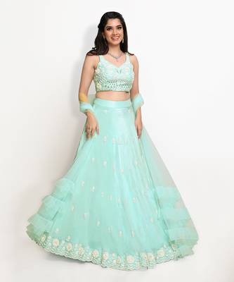Blue Peacock Lehenga Set 2