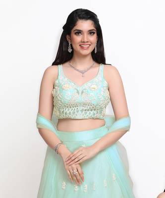 Blue Peacock Lehenga Set 5