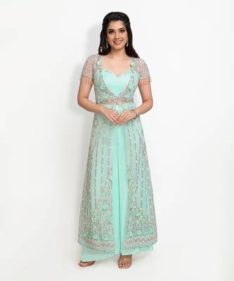 Green Enchanted Garden Palazzo Set 1