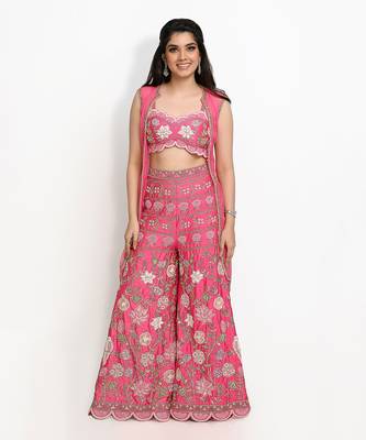 Pink Lovebirds Palazzo Set 1