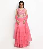 Peach Doves In Paradise Skirt Set