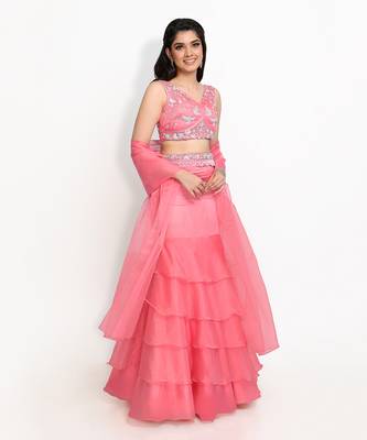 Peach Doves In Paradise Skirt Set 2