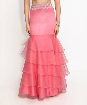 Peach Doves In Paradise Skirt Set 4
