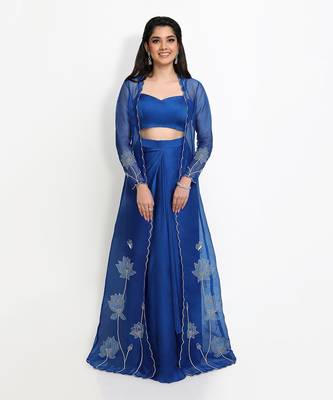 Blue Divine Lotus Skirt Set 1