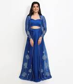 Blue Divine Lotus Skirt Set