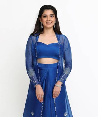 Blue Divine Lotus Skirt Set 4