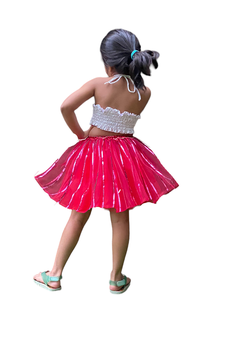 Aglare frock. Tutu skirt. Beautiful flower Top beautiful design Three line. Tutu skirt, layered Skirt and Top.Red