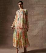 Orange & Green Sheer Paisley Top