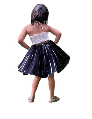 Aglare frock. Tutu skirt. Beautiful flower Top beautiful design Three line. Tutu skirt, layered Skirt and Top.Black 2