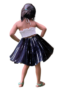 Aglare frock. Tutu skirt. Beautiful flower Top beautiful design Three line. Tutu skirt, layered Skirt and Top.Black