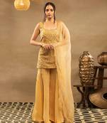 Yellow Meher Kurti Sharara Set