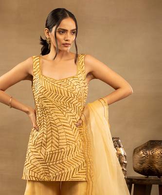 Yellow Meher Kurti Sharara Set 4