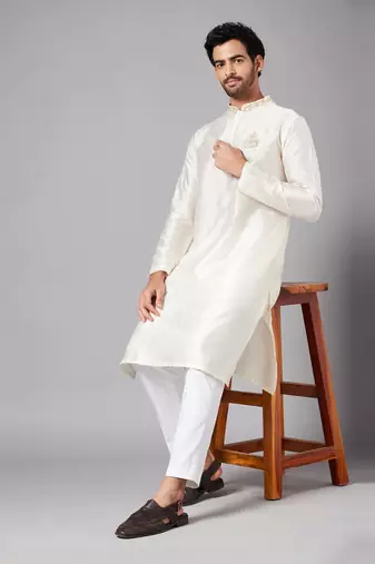 White Ecru Basik Kurta