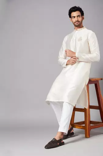 White Ecru Basik Kurta