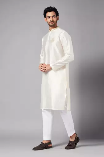 White Ecru Basik Kurta