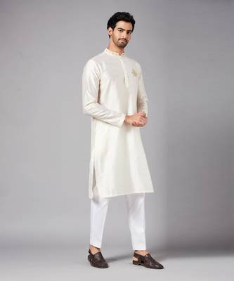 White Ecru Basik Kurta 8
