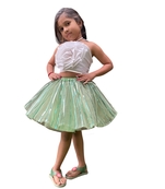 Aglare frock. Tutu skirt. Beautiful flower Top beautiful design Three line. Tutu skirt, layered Skirt and Top.Seagreen