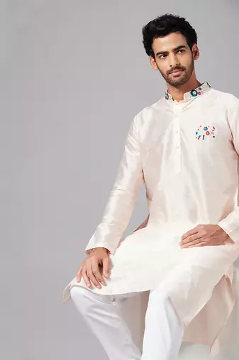 White Gajanan Basik Kurta
