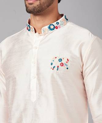 White Gajanan Basik Kurta 3