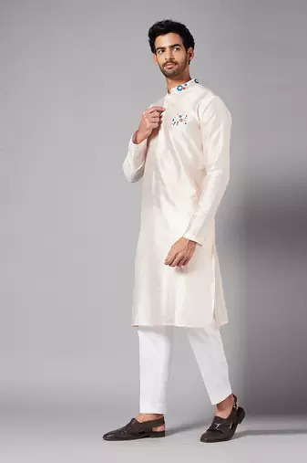 White Gajanan Basik Kurta