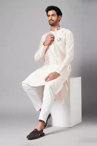 White Gajanan Basik Kurta